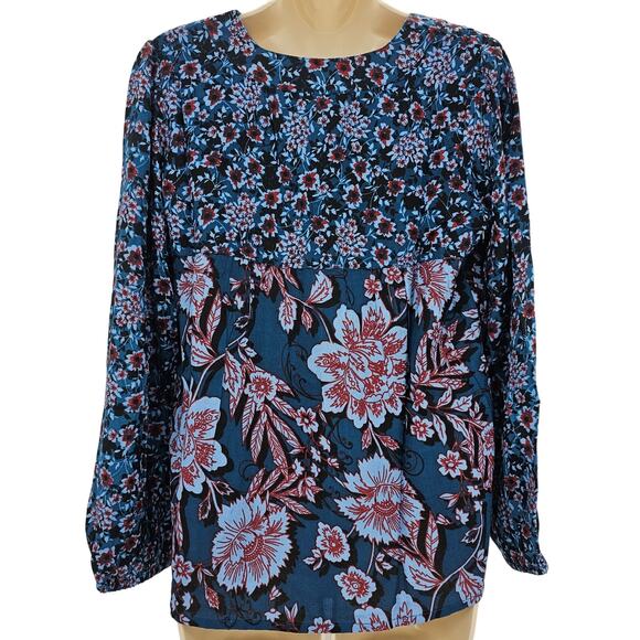 Band of the Free Womans size S Josie Sapphire Mixed Print Long Sleeve Top NEW - Picture 4 of 8